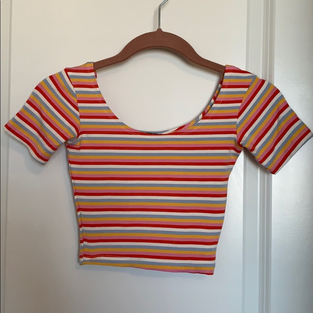 TOPSHOP crop top in multi, SIZE 4 (fits like XS)